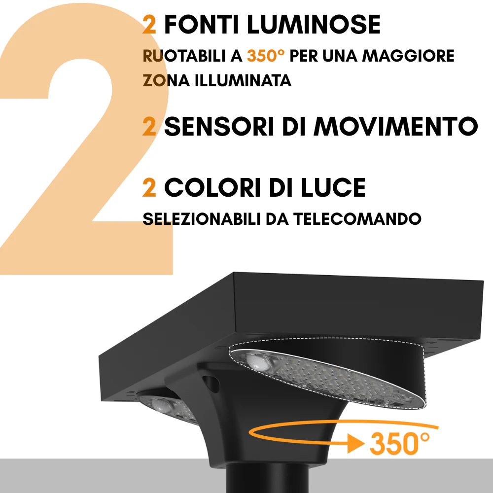 Lampione ad Energia Solare 4800 Lumen Doppia Fonte Luminosa - Image 9